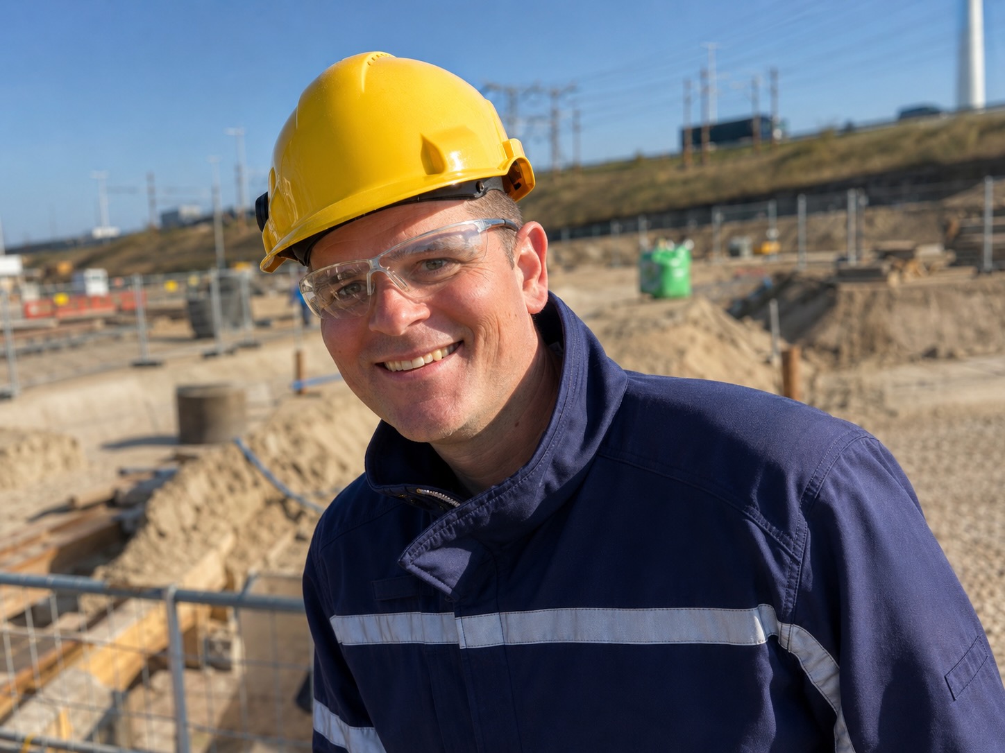Jeroen Warnders op de bouwplaats